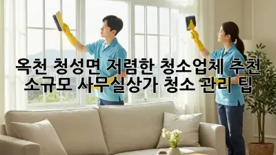 옥천 청성면 저렴한 청소업체 추천: 소규모 사무실/상가 청소 관리 팁